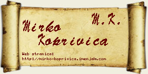 Mirko Koprivica vizit kartica
